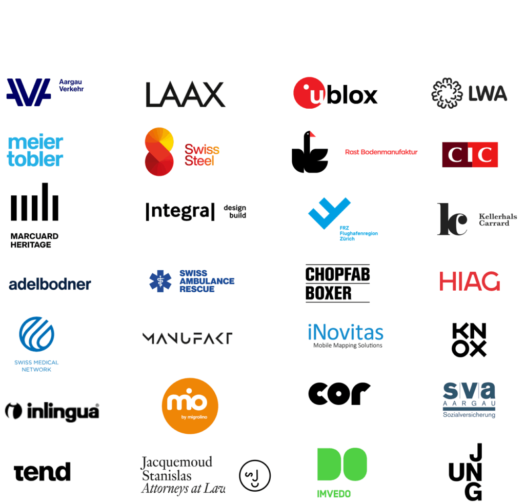 Auszug von Logos, Marken und Firmen, für die SBCO arbeitet oder in früheren Agenturen gearbeitet hat